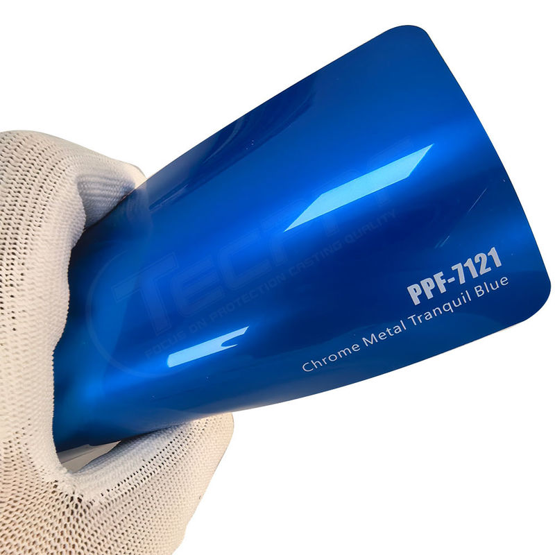 PPF-7121 크롬 금속 평온한 파란색 색상 페인트 보호 필름 자동차 스크래치